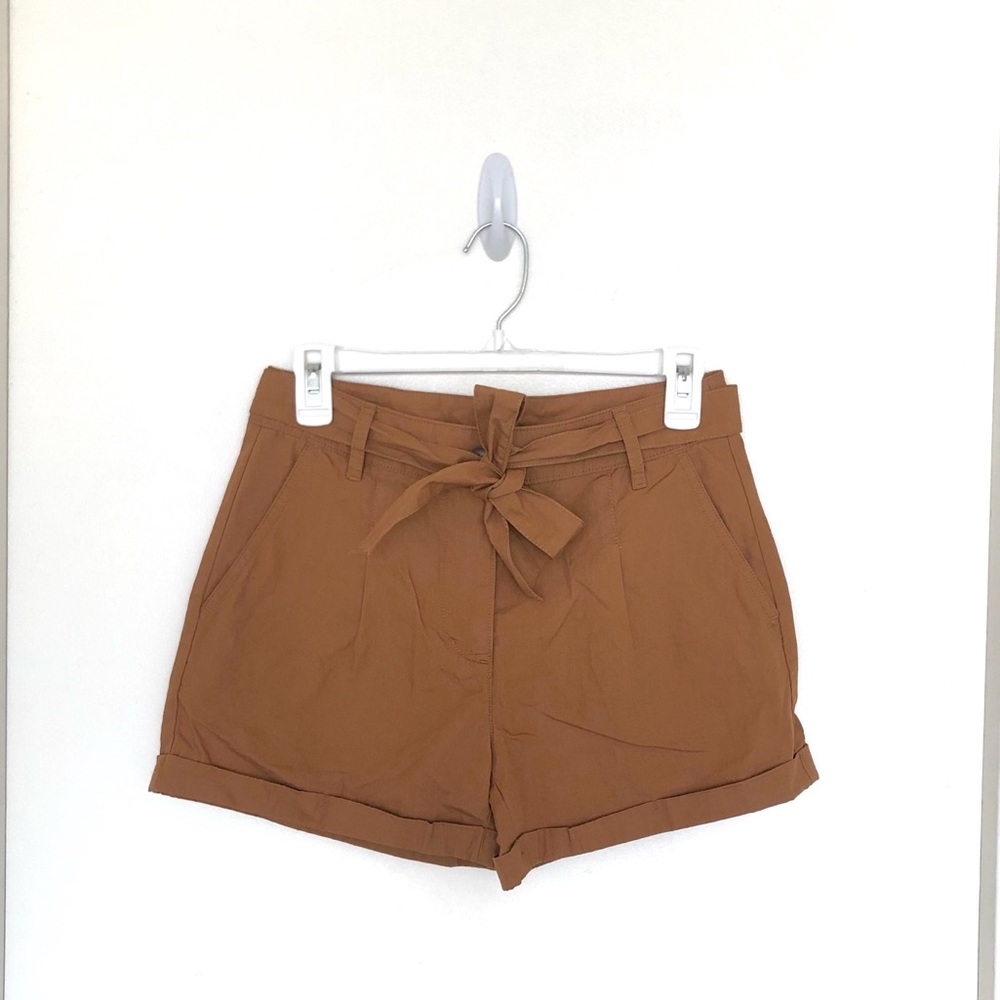 ⭐️5 for $25⭐️ Forever 21 Burnt Orange High Waisted Paper Bag Belted Tie Shorts